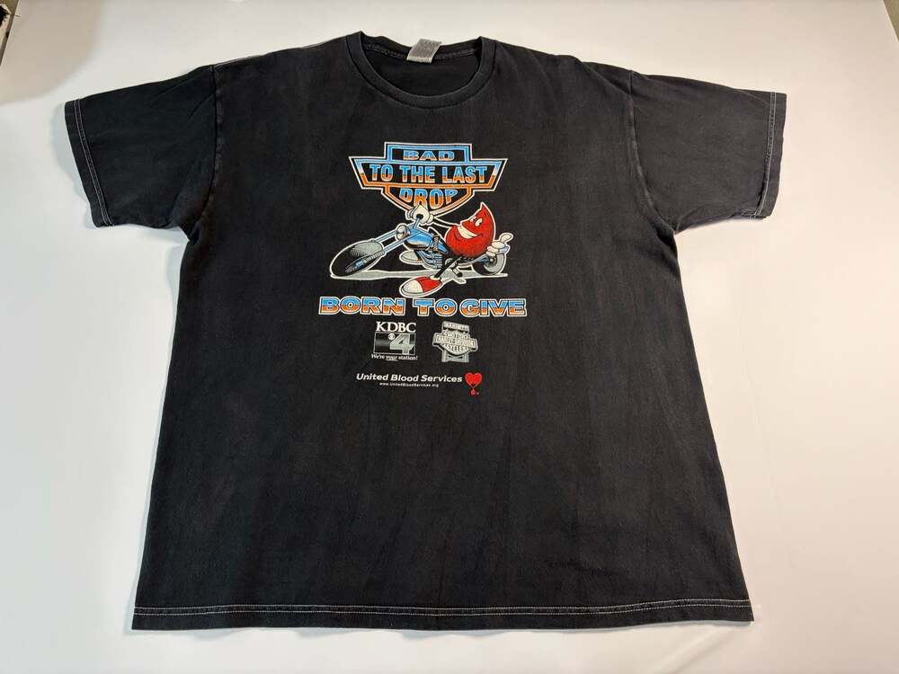 Vintage Fruit of the Loom Harley-Davidson Bad To The Last Drop Graphic T-Shirt